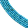 Turquoise reconstituée bleu, en forme de tube, 1.0mm x 37cm