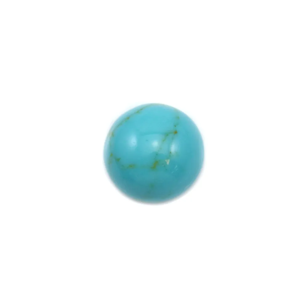 Cabochon turquoise reconstituée rond 8mm x 4 pcs