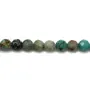 Chrysocolle, de forme ronde facetté, 4mm x 39cm