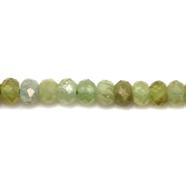 Green Grenat  Rondelle  faceted  2x3mm x 10pcs