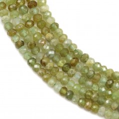 green Garnet  Roundel  faceted 3mm x 40cm