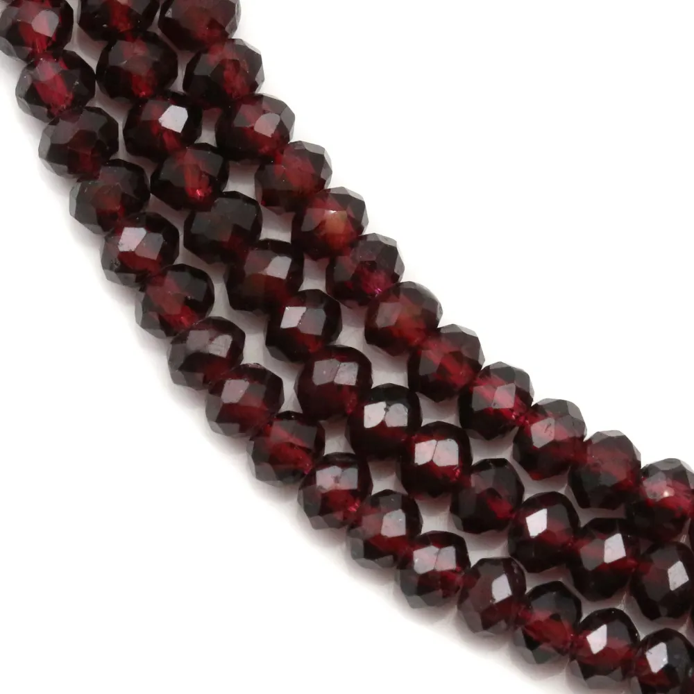 Grenat Rondelle Facette 3x4.5mm x 40cm