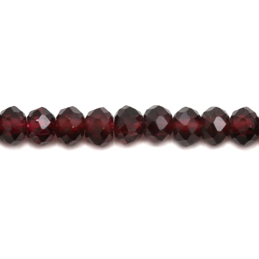 Grenat Rondelle Facette 6mm x 10 st