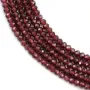 Grenat couleur lie de vin, en forme de rondelle facetté, de taille 2x3mm x 40cm