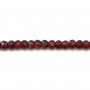 Garnet in wine color, in the shape of a faceted roundel, size 2 * 3mm x 40cm