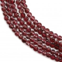 Grenat flat round faceted 2mm x 40cm