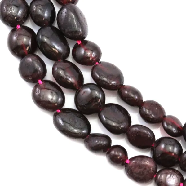 Grenat en forme baroque 4-6mm x 6-7mm x 40cm