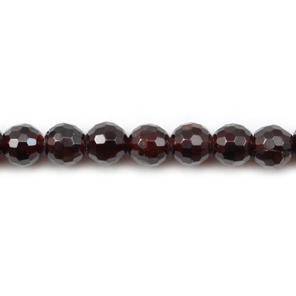 Grenat Rond Facette  4mm x 10pcs