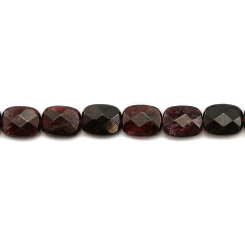 Grenat rectangle facette 7x9mm x 5pcs