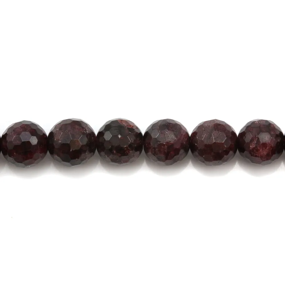 Grenat Rond Facette  4mm x 10pcs