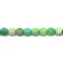 Agate d'herbe verte ronde facette 6mm x 40cm