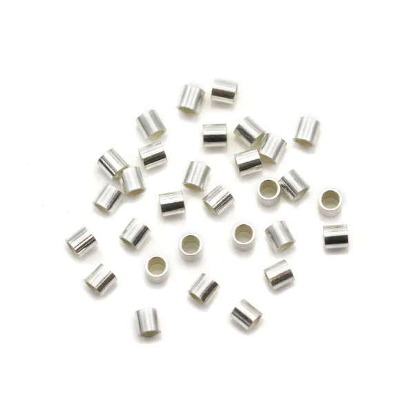 Tubes à écraser en argent 925 2x2mm x 30pcs