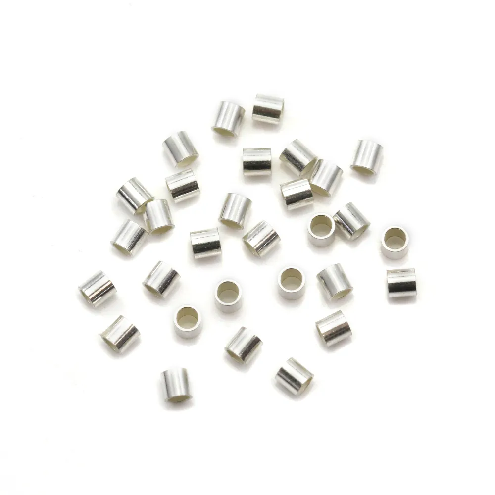 Tubes à écraser en argent 925 2x2mm x 30pcs