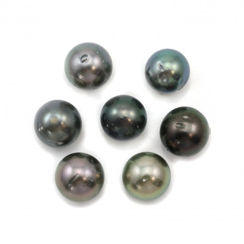 Perle de culture de Tahiti, ronde, 9-10mm, D x 1pc