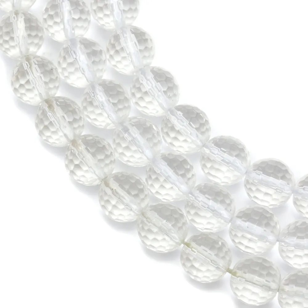 Cristal de roche Ronde Facette 6mm x 40cm