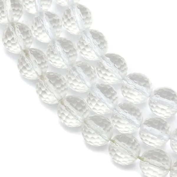 Cristal de roche Ronde Facette 8mm x 40cm