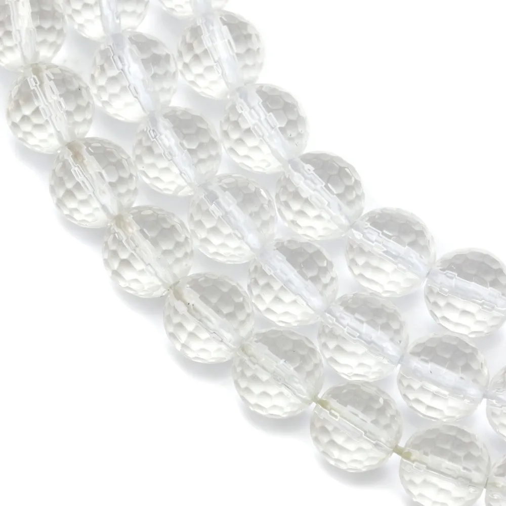 Cristal de roche Ronde Facette 8mm x 40cm