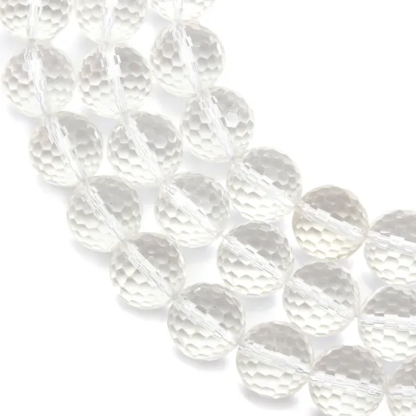 Cristal de roca redondo facetado 12mm x 39cm