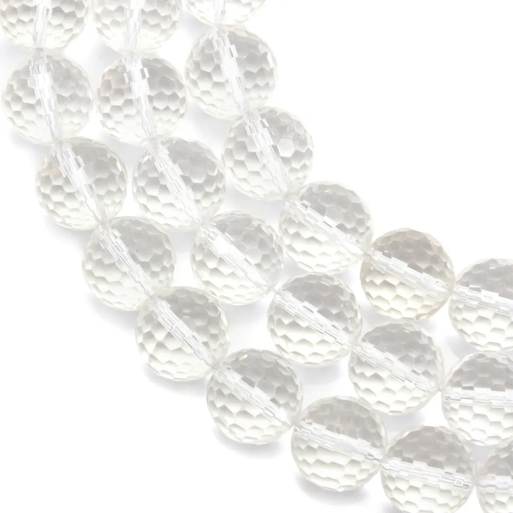 Cristal de roche Ronde Facette 12mm x 40cm