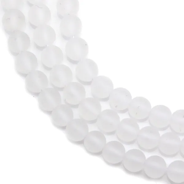 Cristal de roche ronde matte 4mm x 40cm