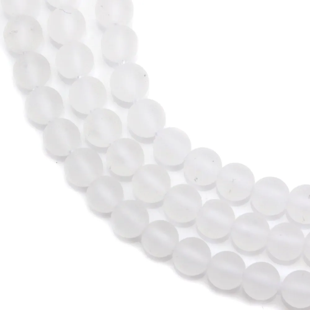 Cristal de roche ronde matte 4mm x 40cm