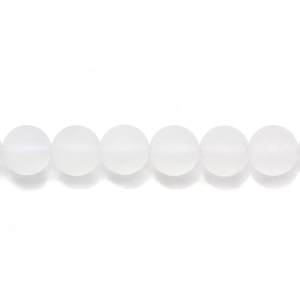 Cristal de roche ronde matte 4mm x 22pcs