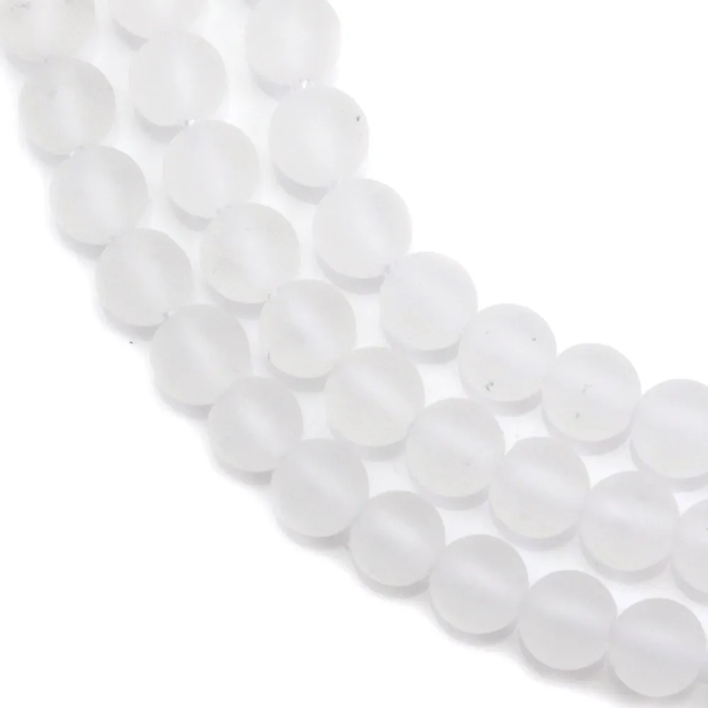 Cristal de roche ronde matte 6mm x 40cm