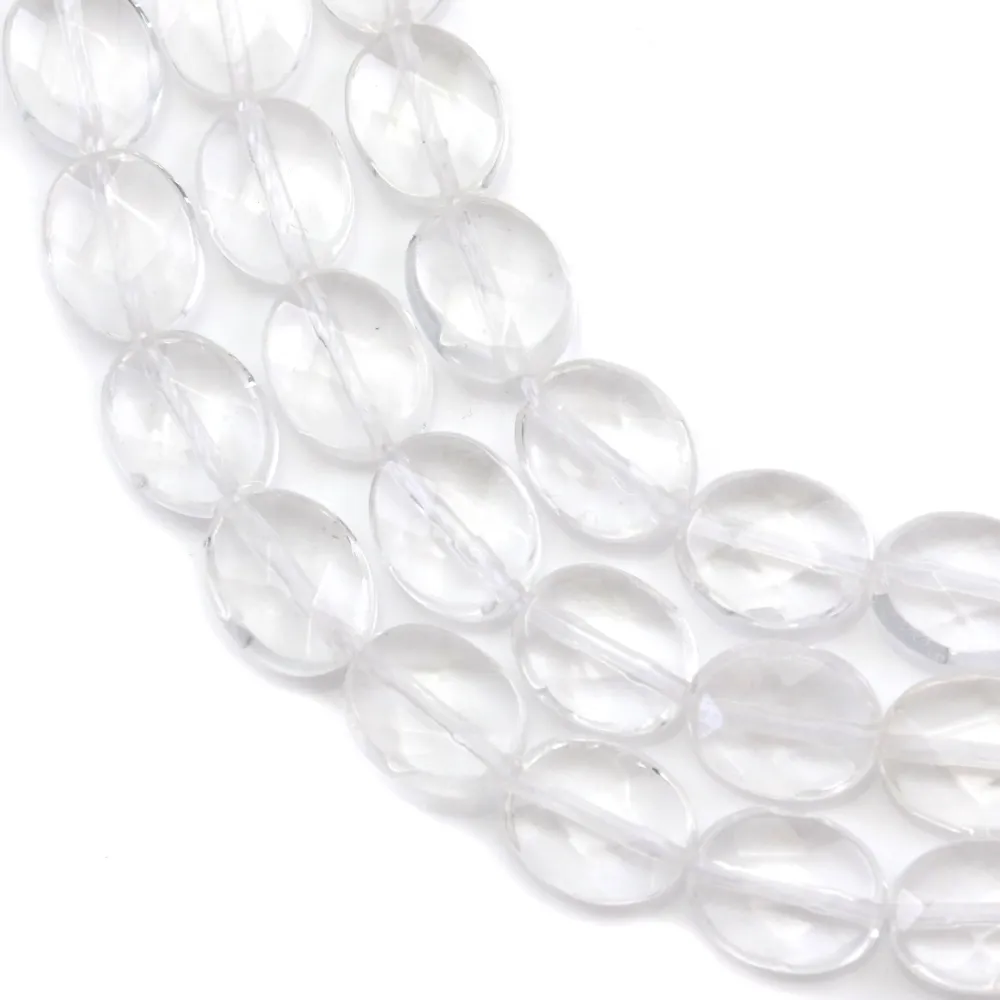 Rock Crystal Quartz Faceted Oval 8x10mm x 40cm