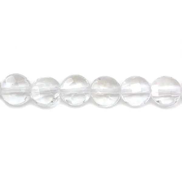 Bergkristall Rund Flach Facette 10mm x 40cm