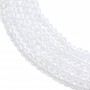 Transparent rock crystal, in round faceted shape, 2mm x 40cm