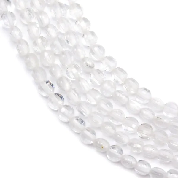 Cristal de roche rond plat facette 2mm x 40cm