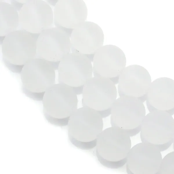 Cristal de roche ronde matte 10mm x 40cm