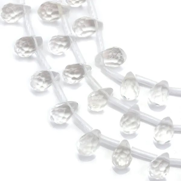 Cristal de roche Goutte Facette 6x9mm x 40cm