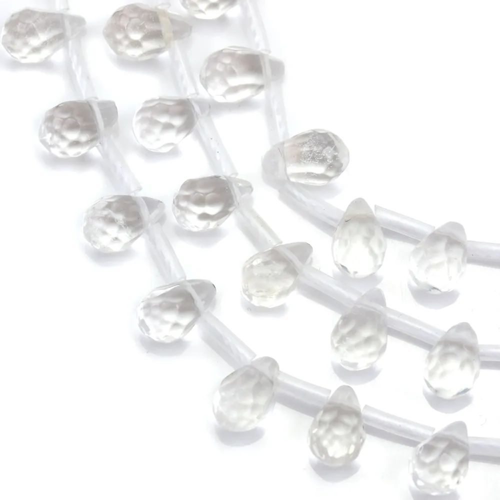 Cristal de roche Goutte Facette 6x9mm x 40cm