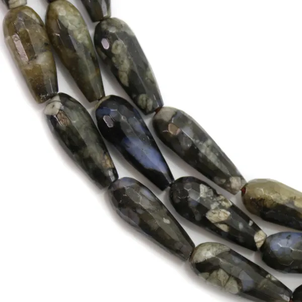 Gota de Ópalo Gris Facetado 6x16mm x 40cm