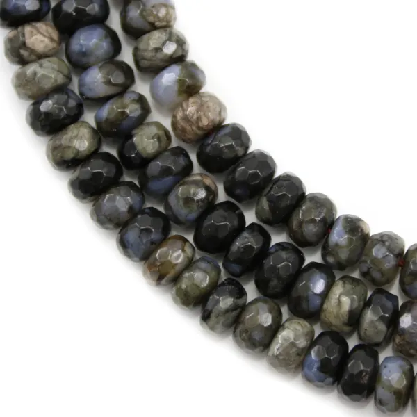 Opal grise rondelle facette 4x6mm x 40cm
