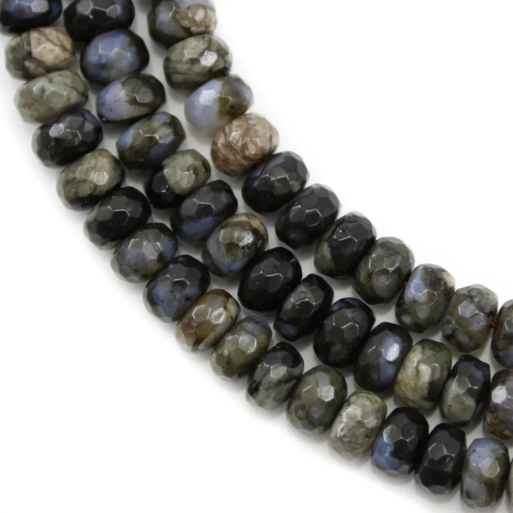 Opal grise rondelle facette 4x6mm x 40cm