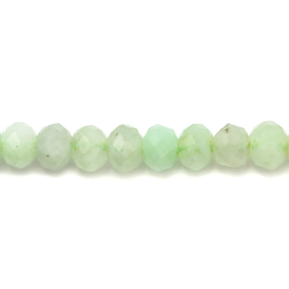 Opale vert rondelle facette 2x3mm x 40cm
