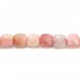 Opale rose, de forme cube facetté, 4.5-5 mm x 40cm