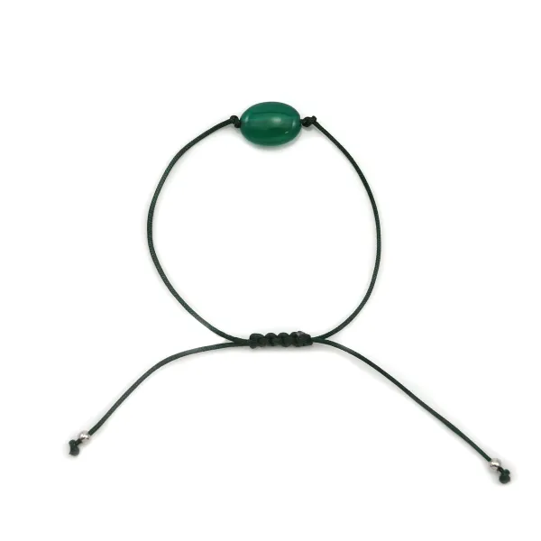 Bracelet cordon Agate verte