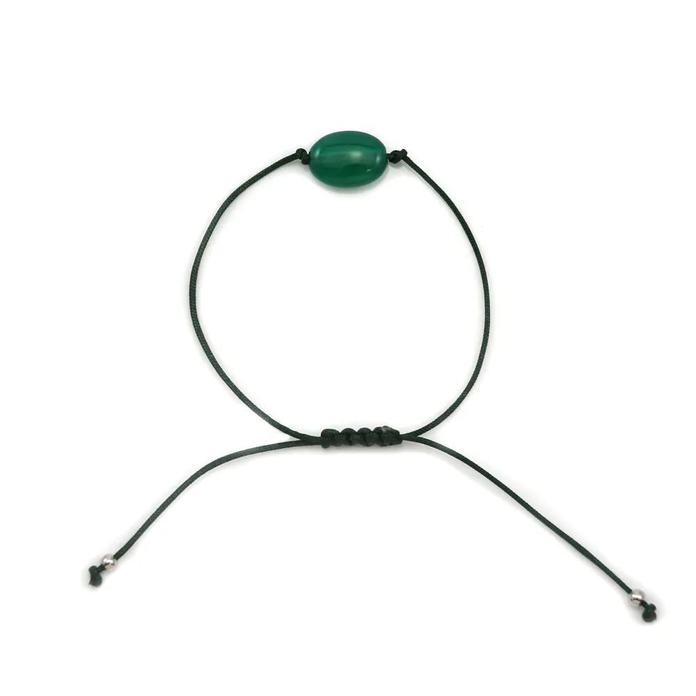 Bracelet cordon Agate verte