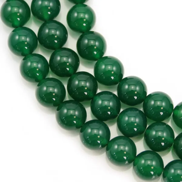 Agate vert ronde 10mm x 40cm