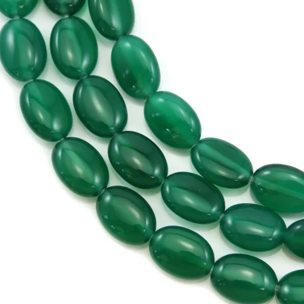 Green agate oval 10x14mm x 40cm