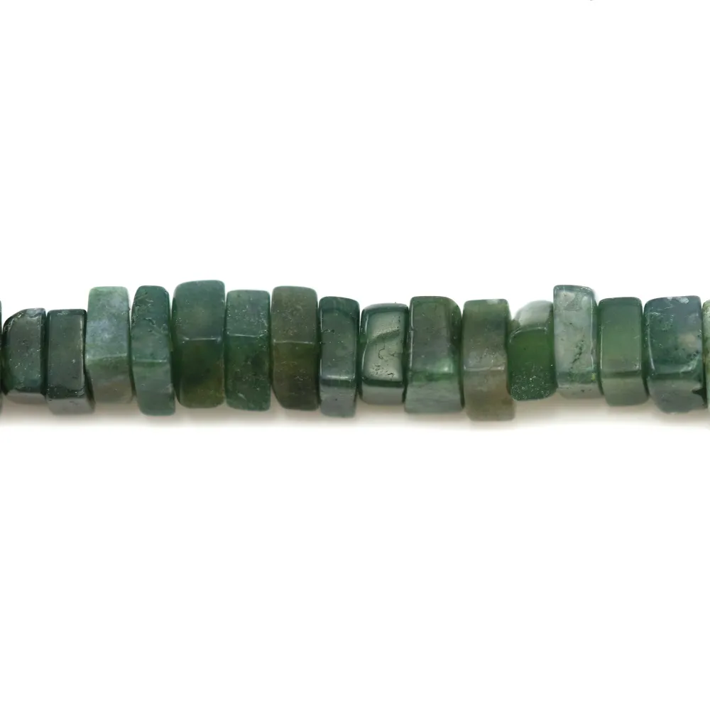 Agate mousse, en forme de rondelle carré, 2.5 * 4.5mm x 40cm