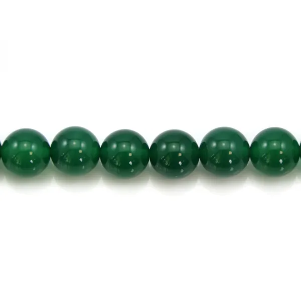 Agate vert ronde 14mm x 2 st