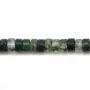 Agate mousse de forme rondelle 2x4mm x 40cm