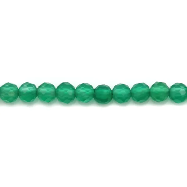 Green round faceted agete vert 3mm x 20pcs