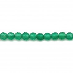 Green round faceted agete vert 3mm x 20pcs