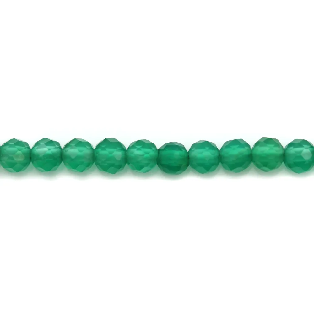 Agate vert rond facette 3mm x 20 st