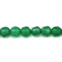 Agate vert rond facette 